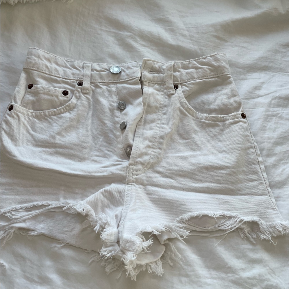 Zara White Jeans Shorts